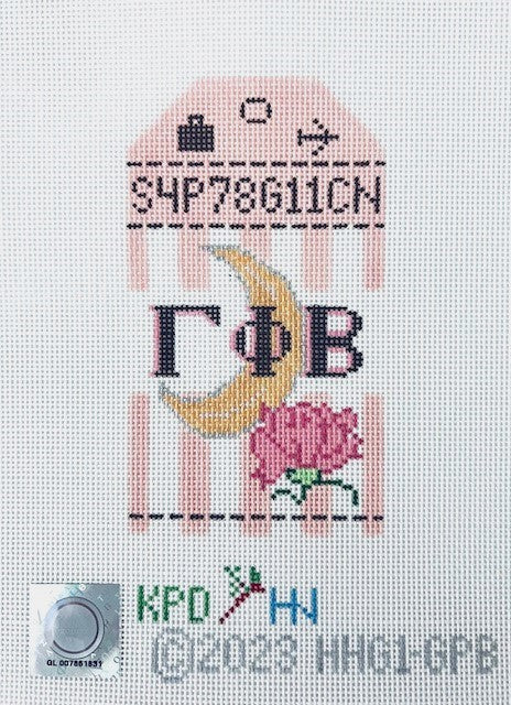 Gamma Phi Beta Retro Travel Tag Canvas