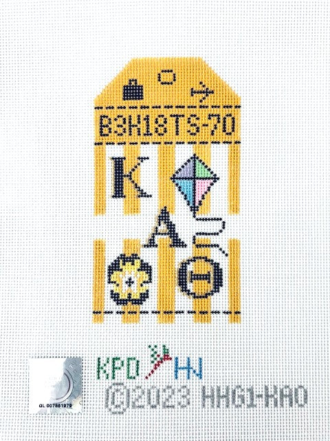 Kappa Alpha Theta Retro Travel Tag Canvas
