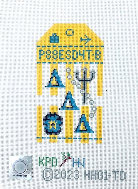 Delta Delta Delta Retro Travel Tag Canvas