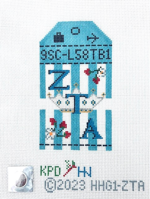 Zeta Tau Alpha Retro Travel Tag Canvas