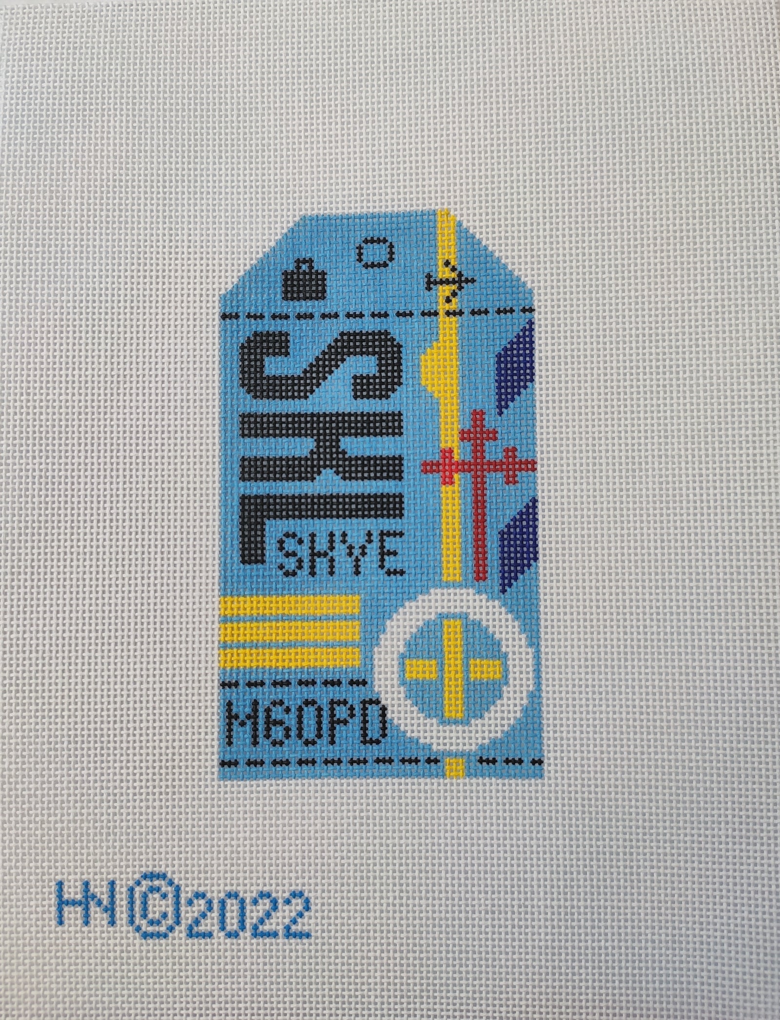 Skye Retro Travel Tag Needlepoint Canvas