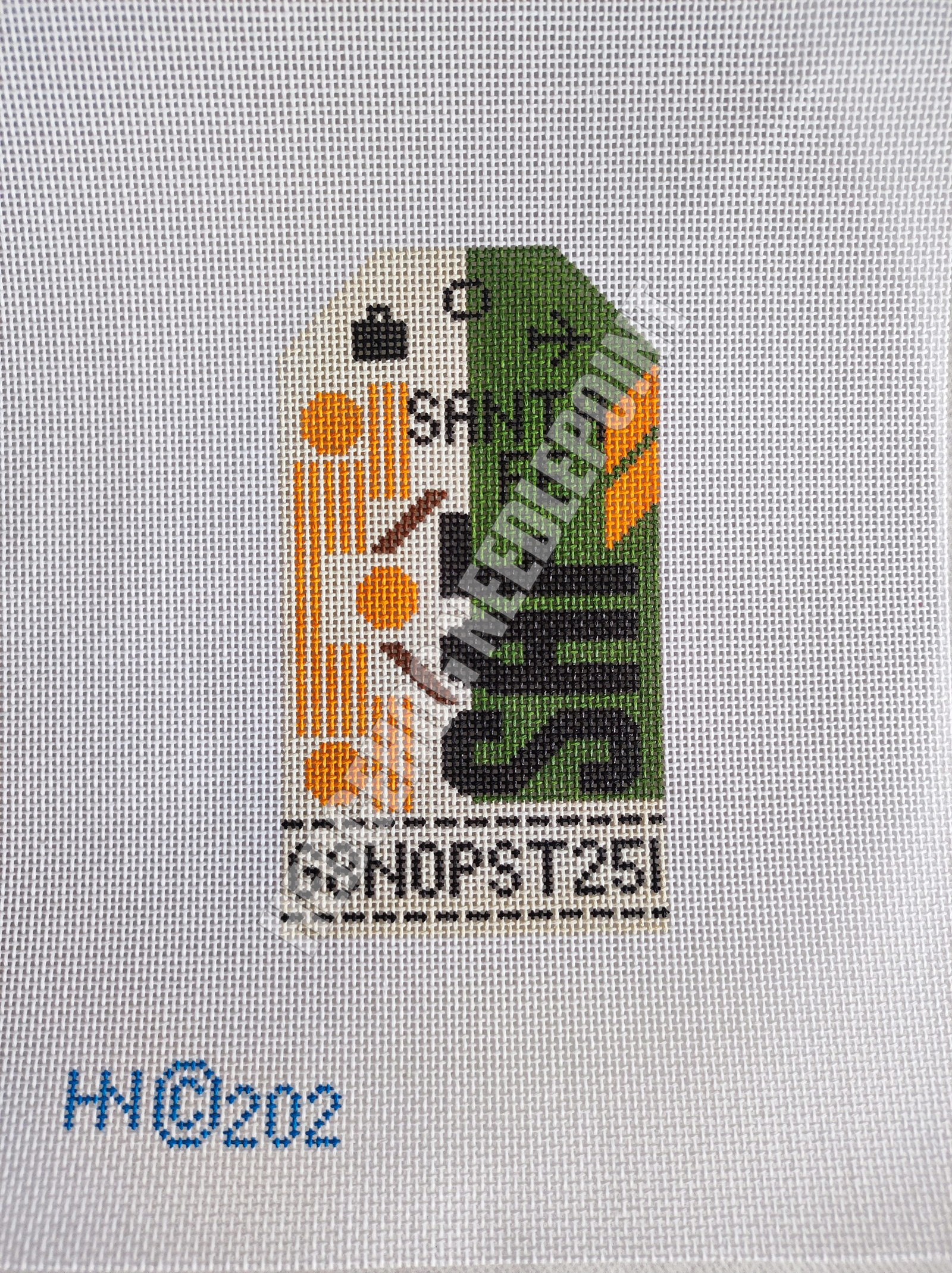 Santa Fe Retro Travel Tag Needlepoint Canvas