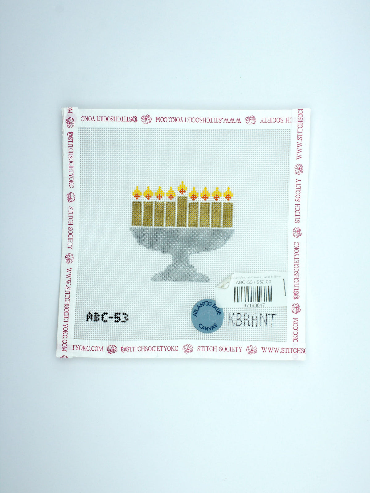 Hanukkah Menorah Canvas - Gold & Silver