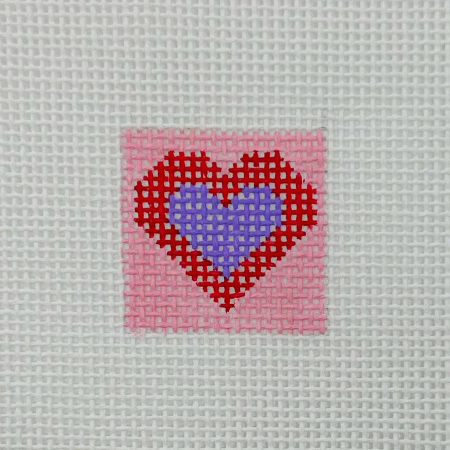 Heart 1 Inch Square Canas