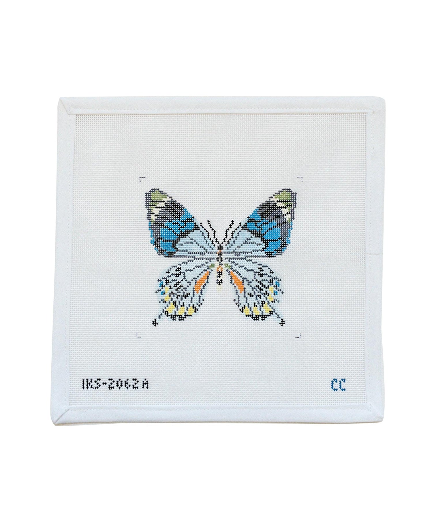 Blue Grey Butterfly Ornament Canvas
