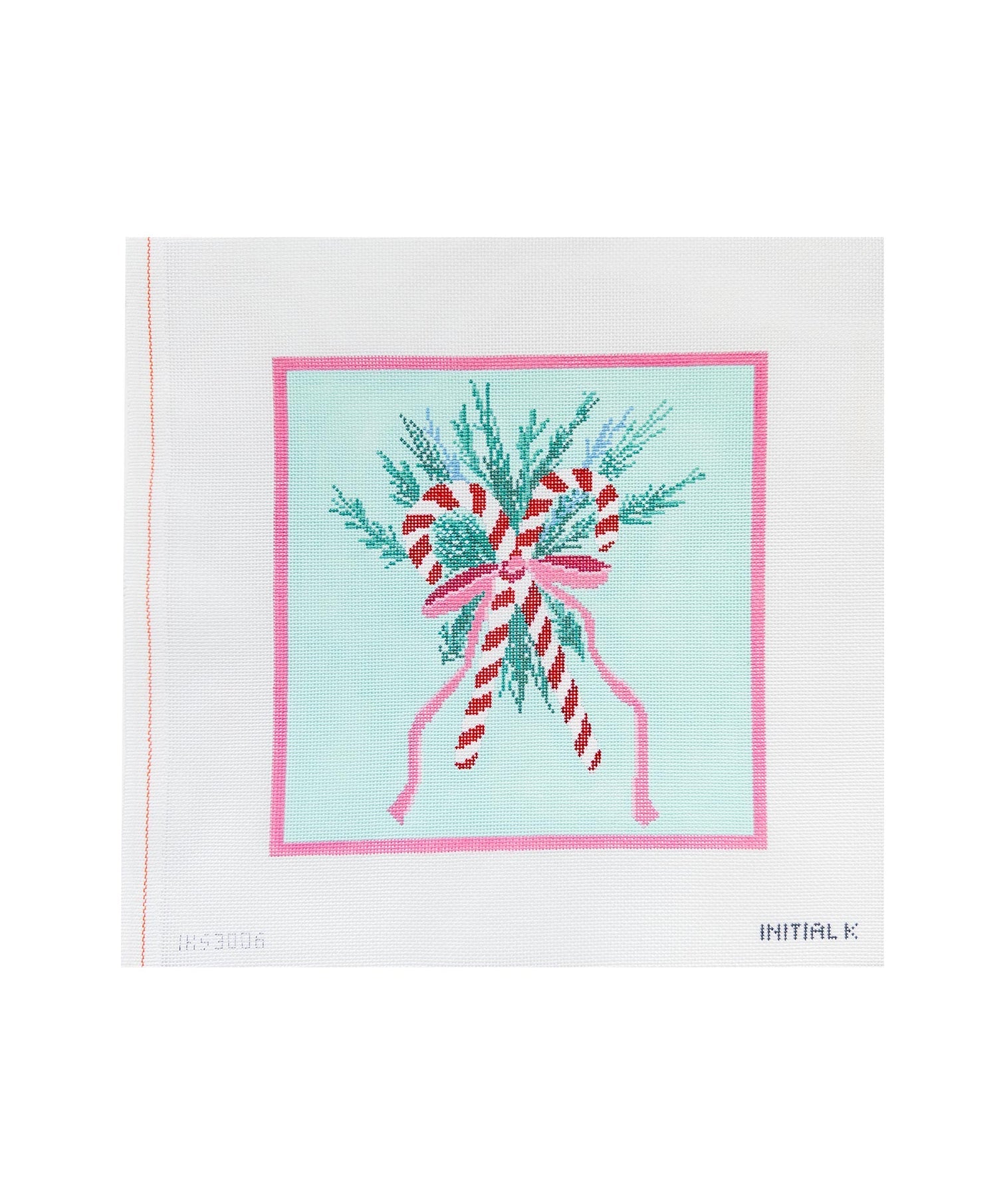Candy Cane Bow Canvas
