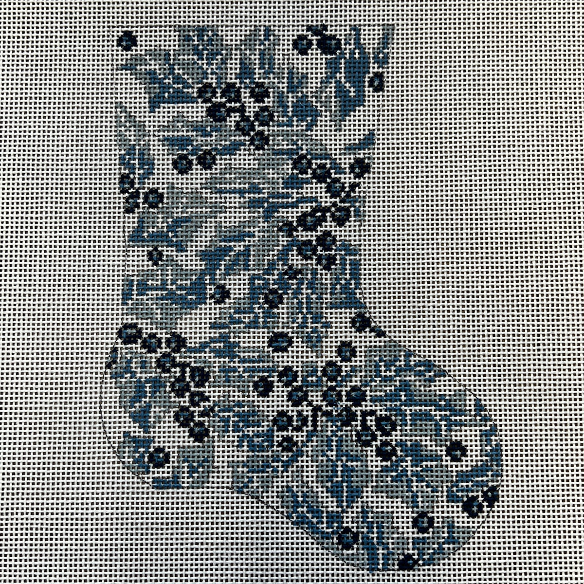 Blue Holly Mini Stocking