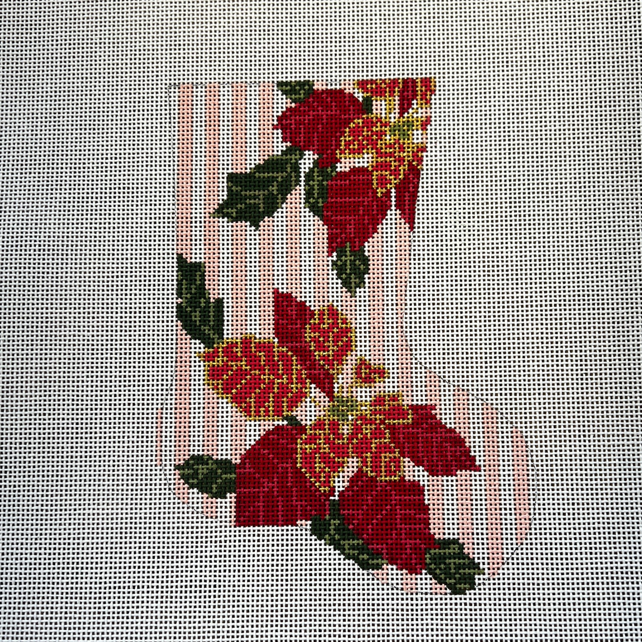 Poinsetta Mini Stocking Canvas