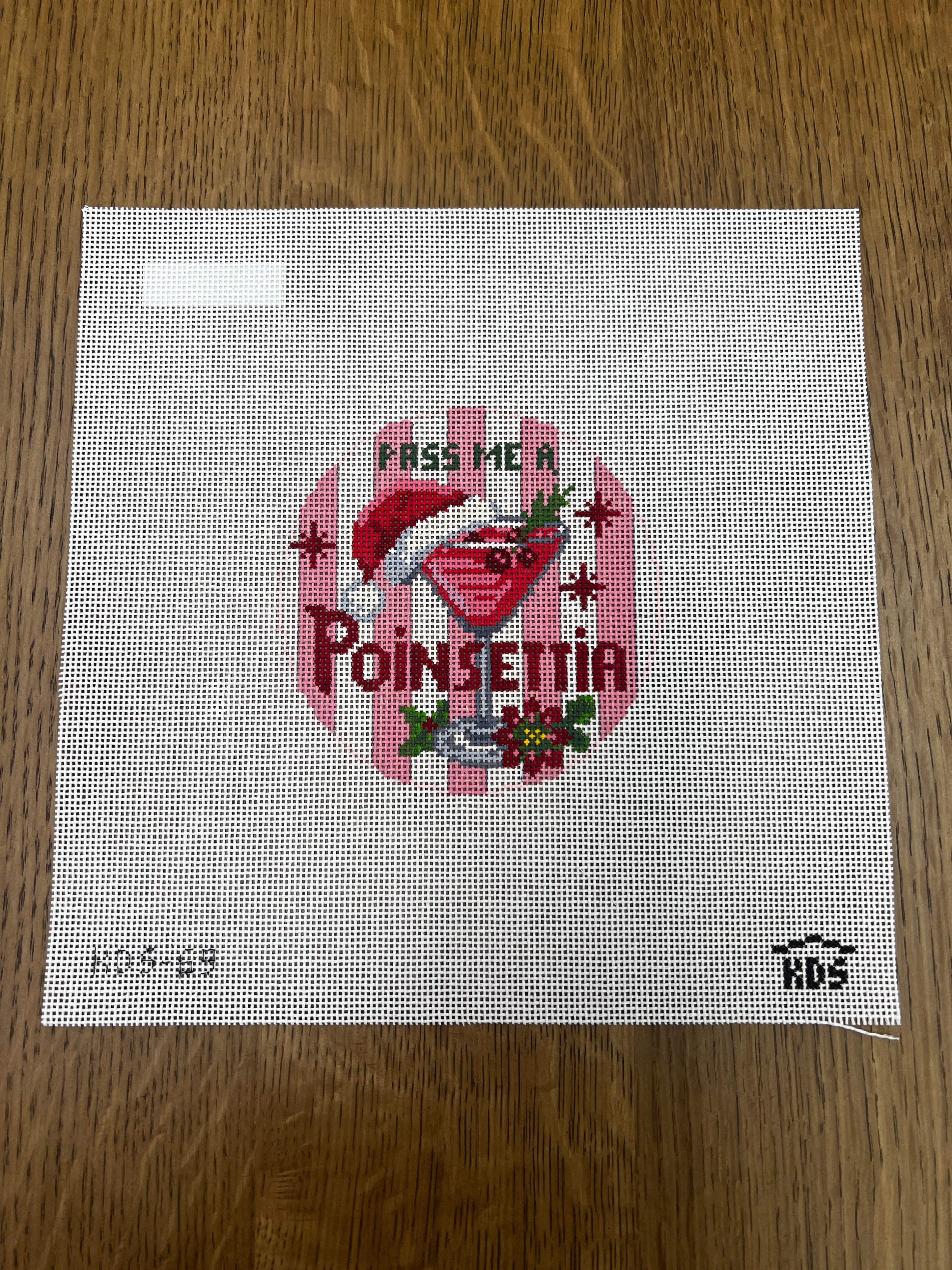 Happier Hour Coaster-Poinsetta Canvas