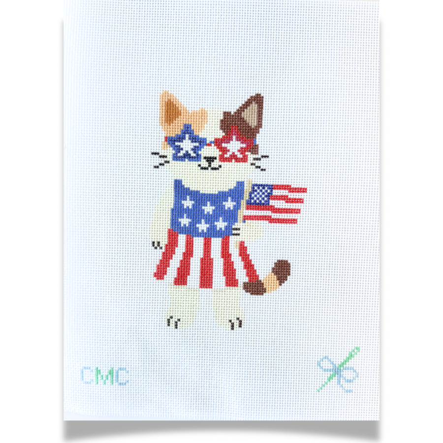 Penny the Patriotic Kitty Canvas
