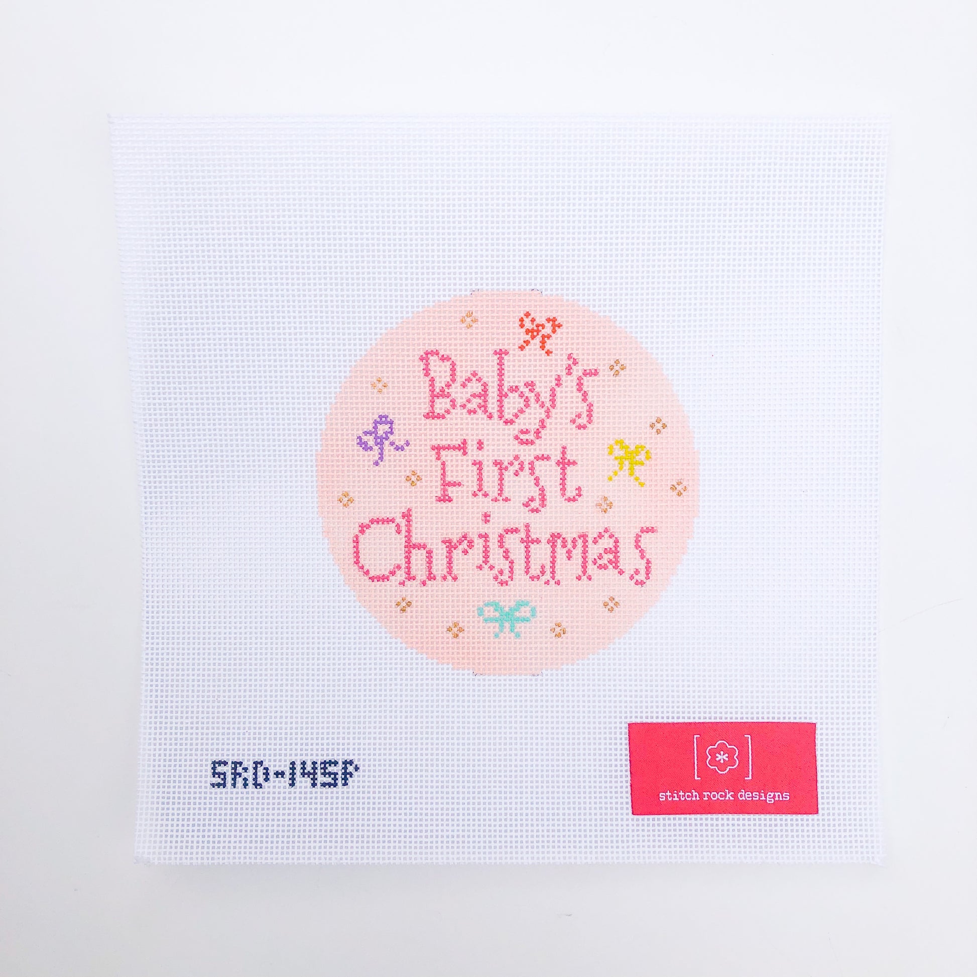 Baby's First Christmas - Pink Canvas