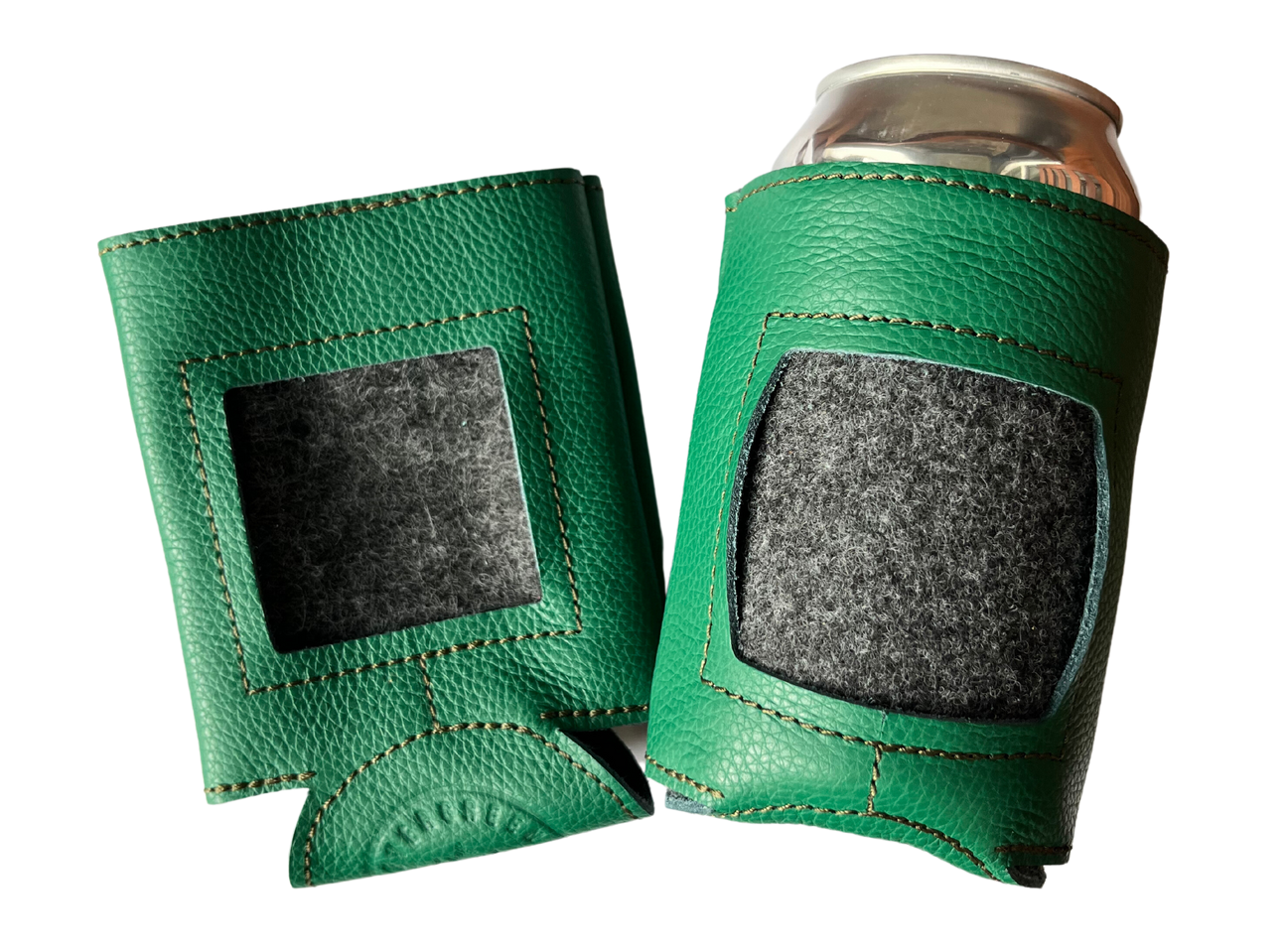 Self-Finishing Leather Can Cozy for Needlepoint, Classics, Standard Can Chestnut (Medium Brown)