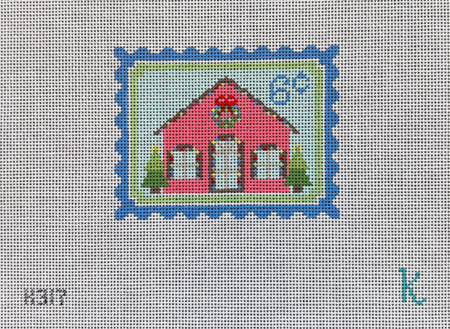 Holiday Stamps - House - K317 Canvas