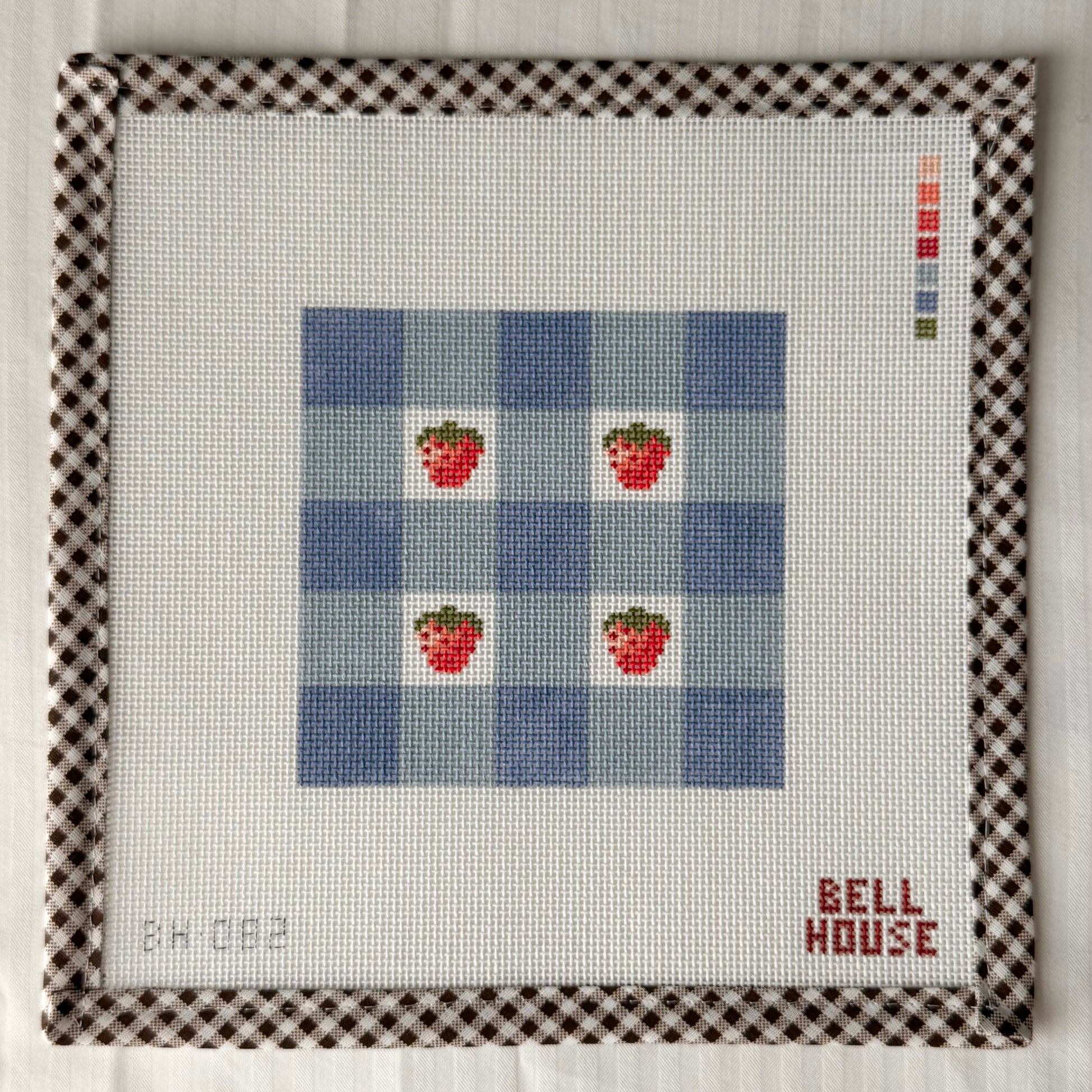 Strawberry Plaid 4" Canvas