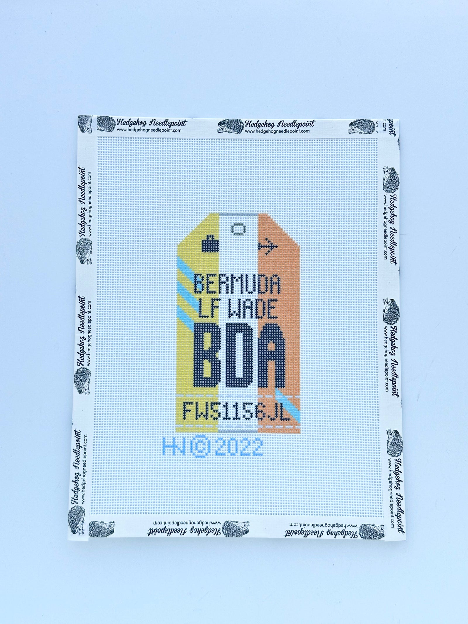 Bermuda Retro Travel Tag Needlepoint Canvas