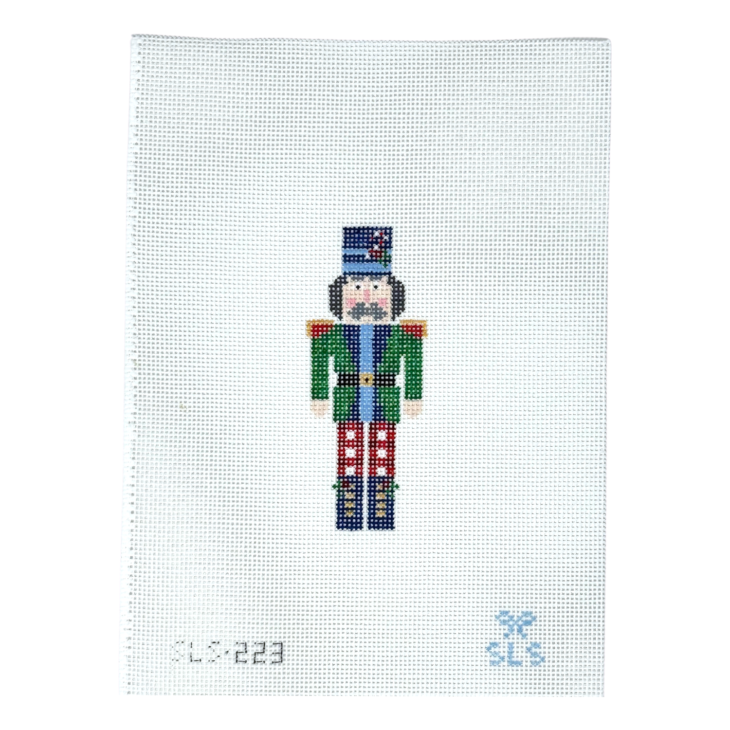 Gingham Nutcracker, Candy Cane Hat Canvas