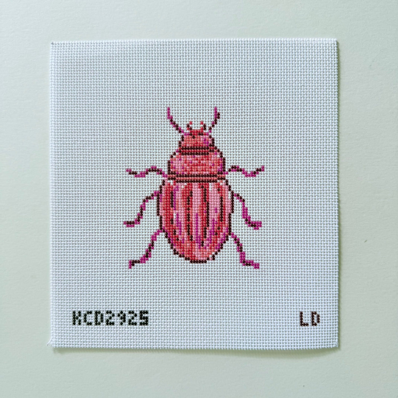 Pink Beetle Printed Canvas