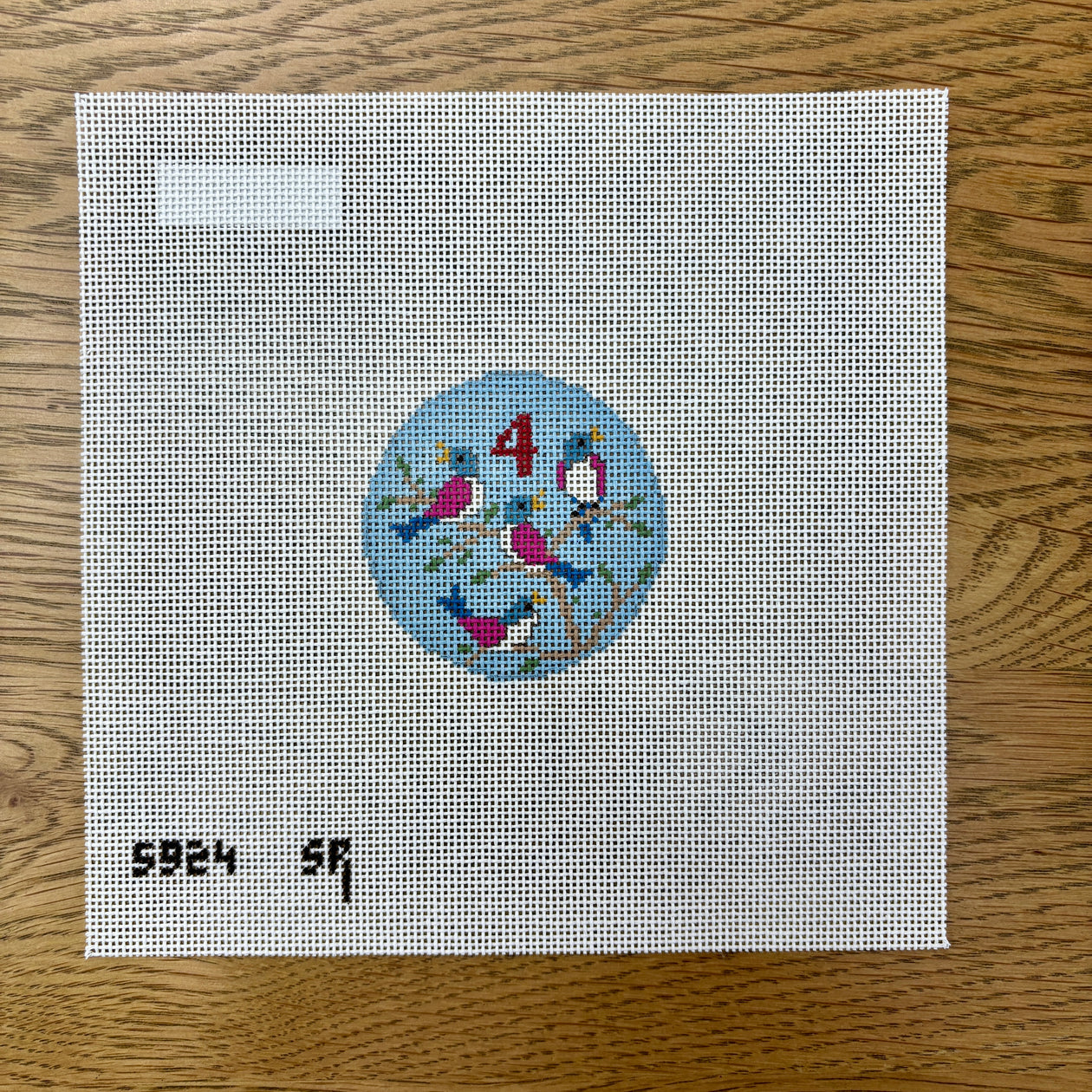 Twelve Days, 2.5" Rounds Day Four - Calling Birds Canvas