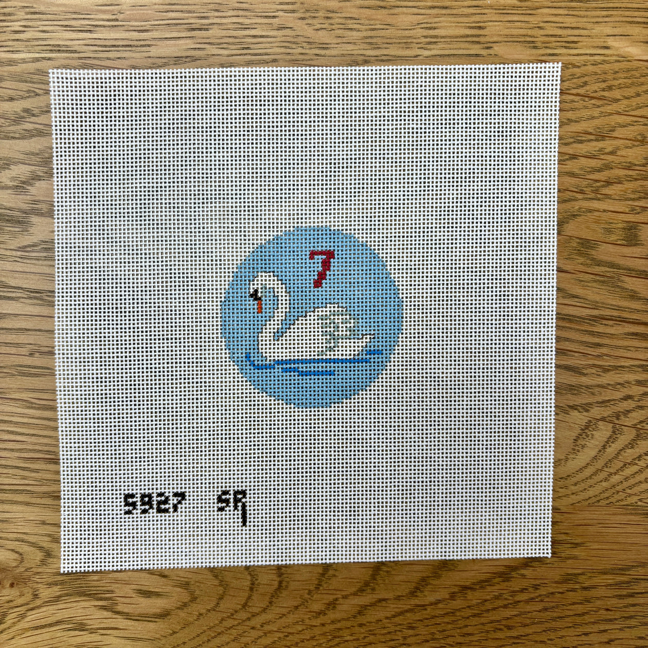 Twelve Days, 2.5" Rounds Day Seven - Swans Canvas