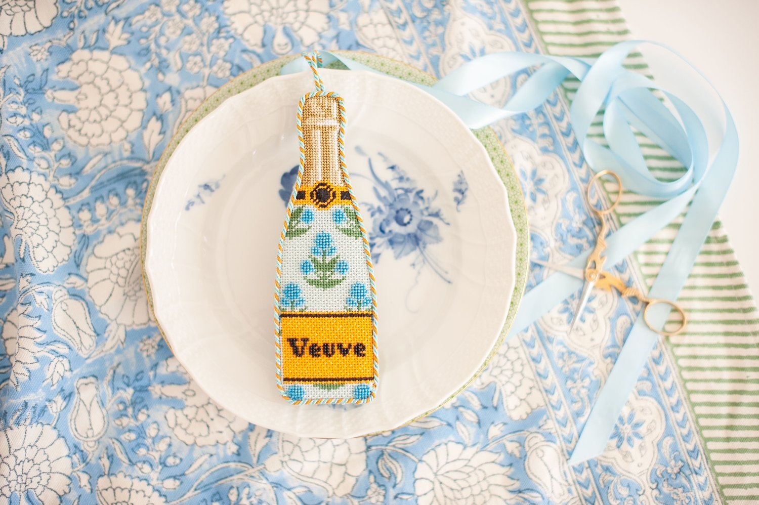 Veuve Bottle - Block Print Canvas