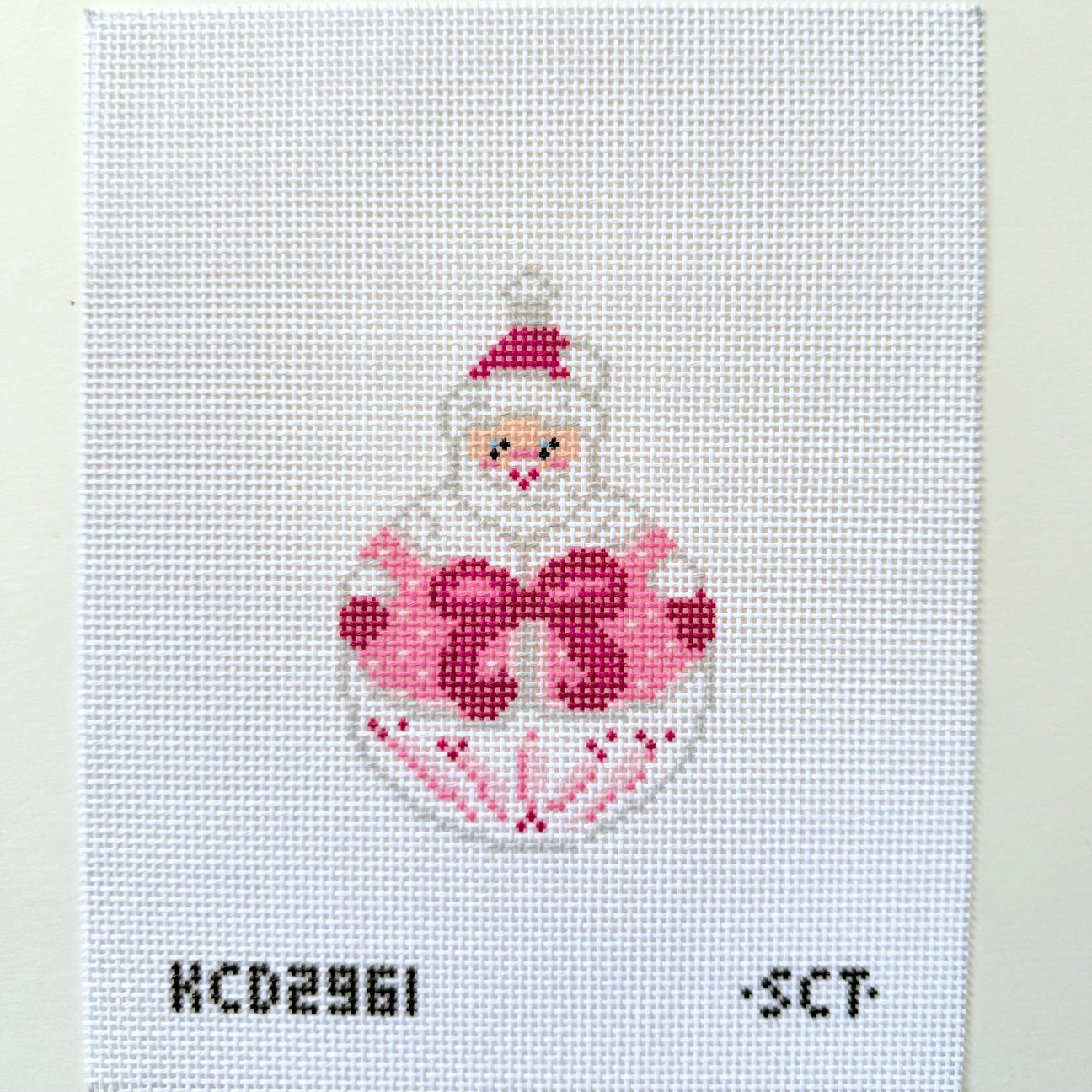 Santa with Bow Printed Canvas