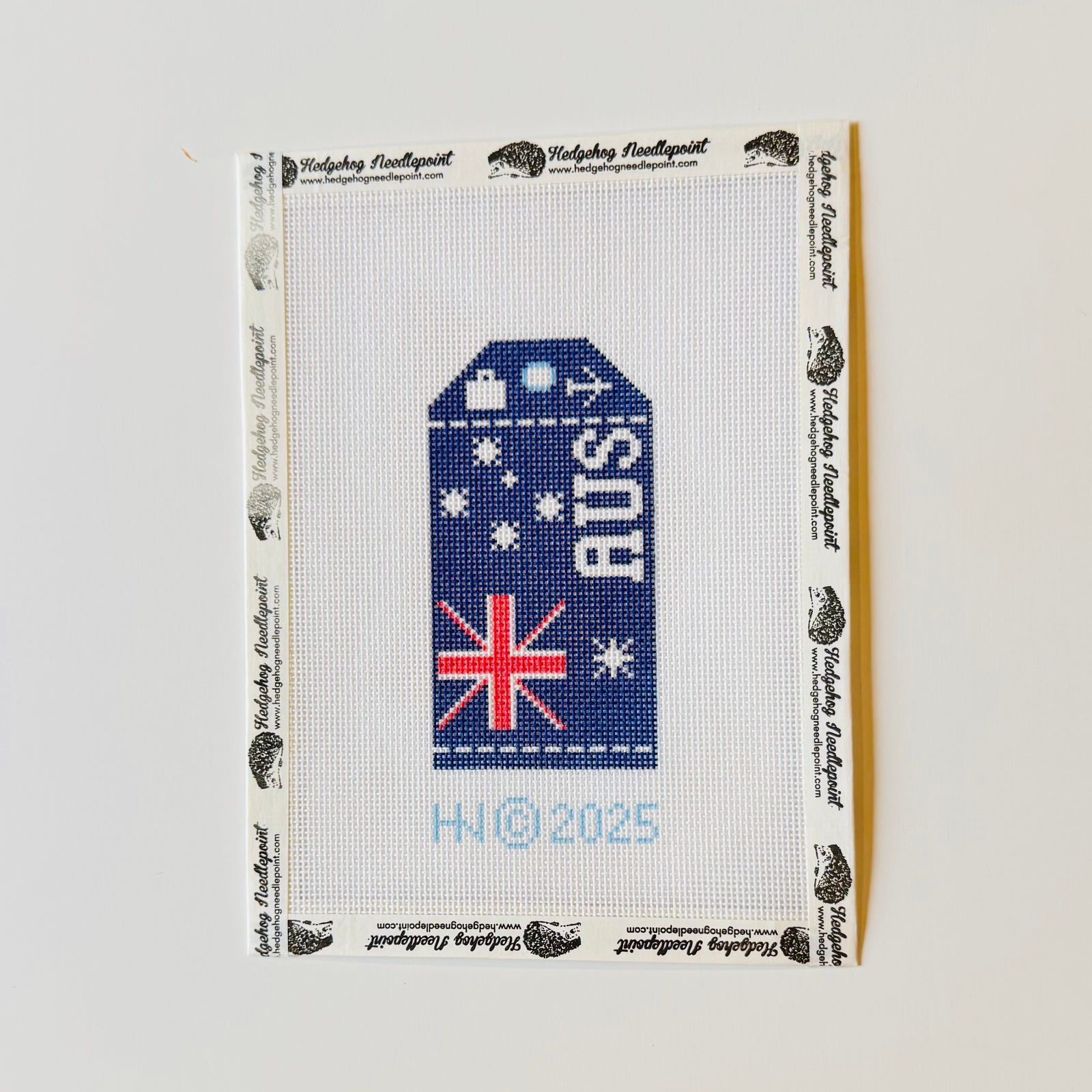 Austin Retro Travel Tag Needlepoint Canvas