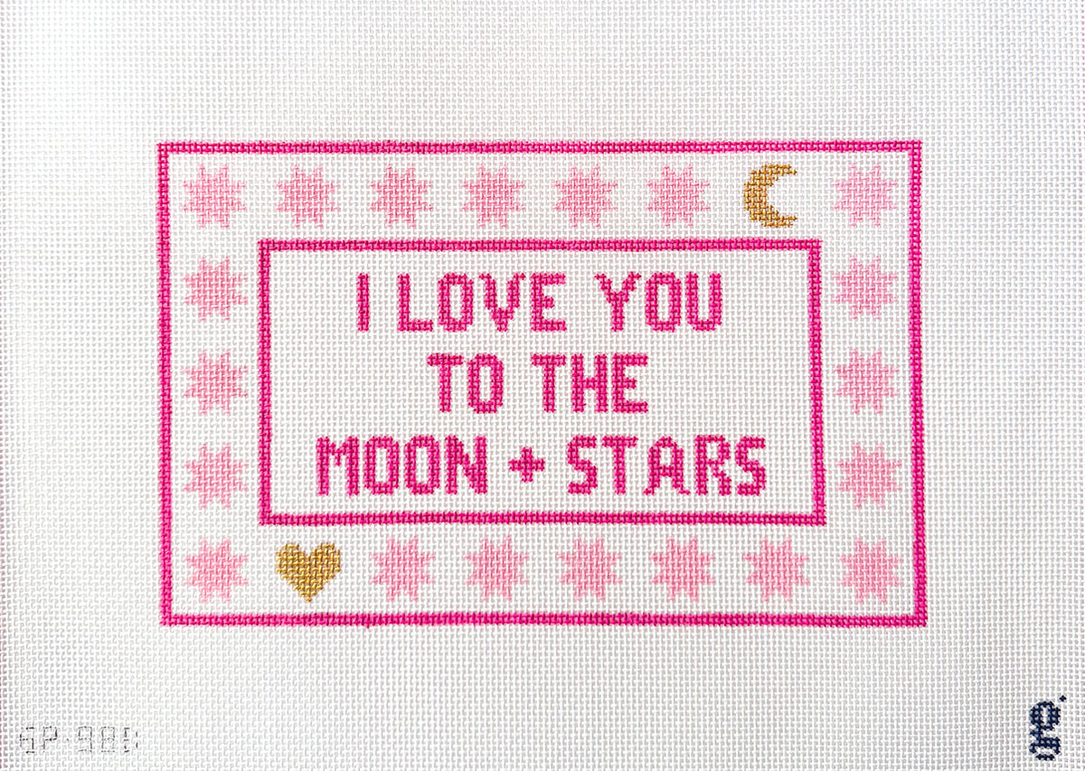 I Love you To the Moon & Stars - Pink Canvas