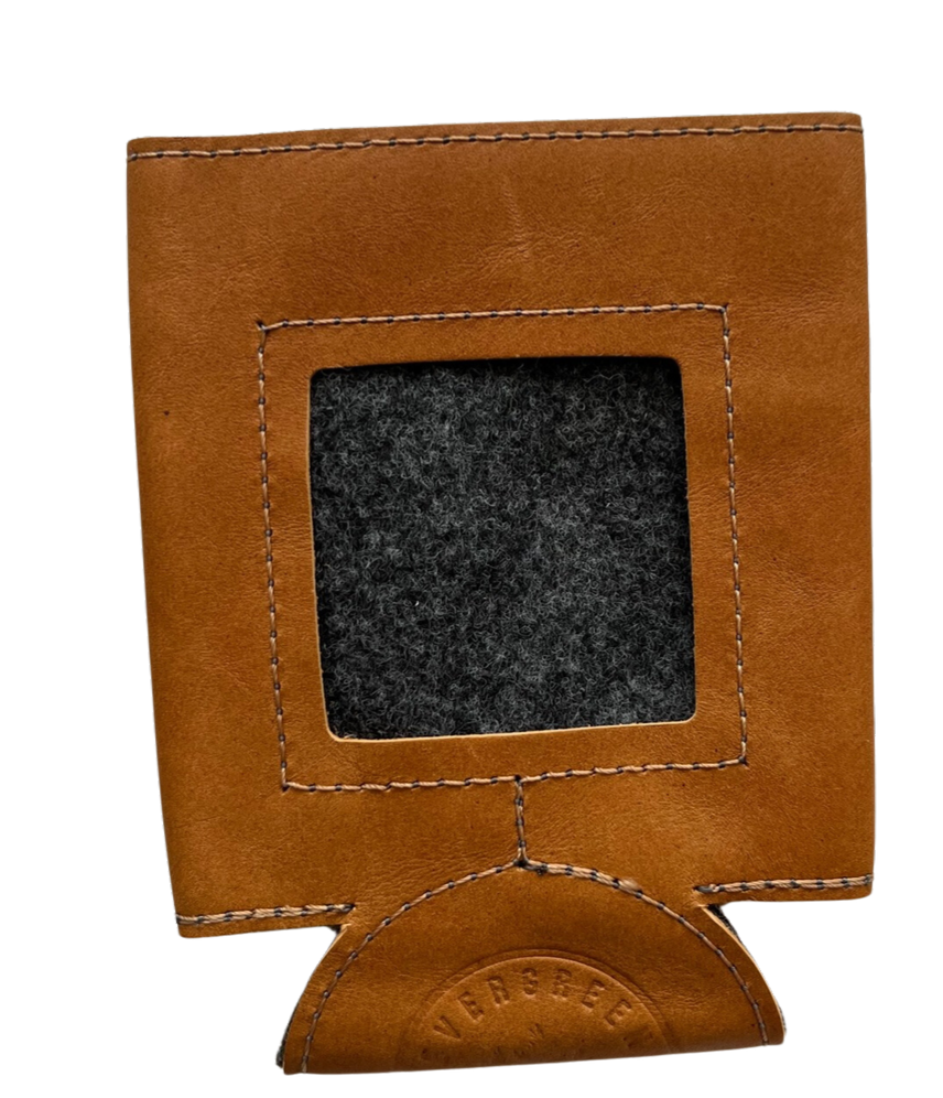 Self-Finishing Leather Can Cozy for Needlepoint, Classics, Standard Can Chestnut (Medium Brown)