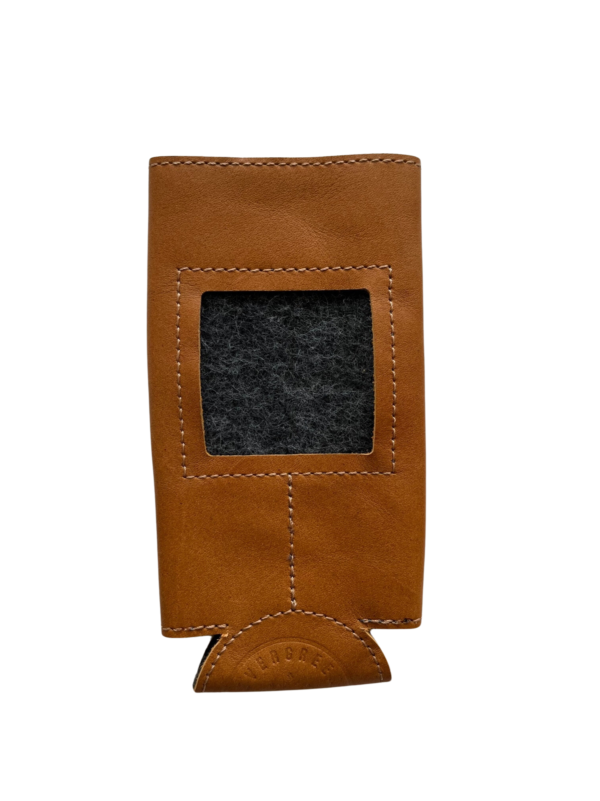 Self-Finishing Leather Can Cozy for Needlepoint, Classics, Slim 12 oz. Can Chestnut (Medium Brown)