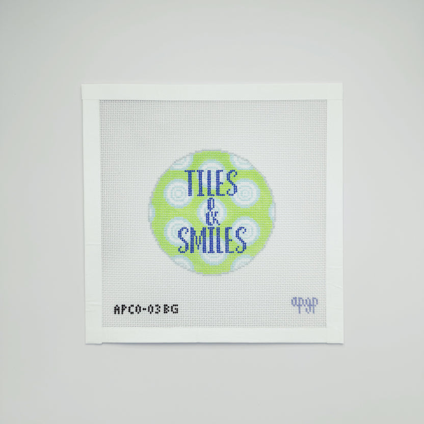 Tiles and Smiles Blue and Green Canvas