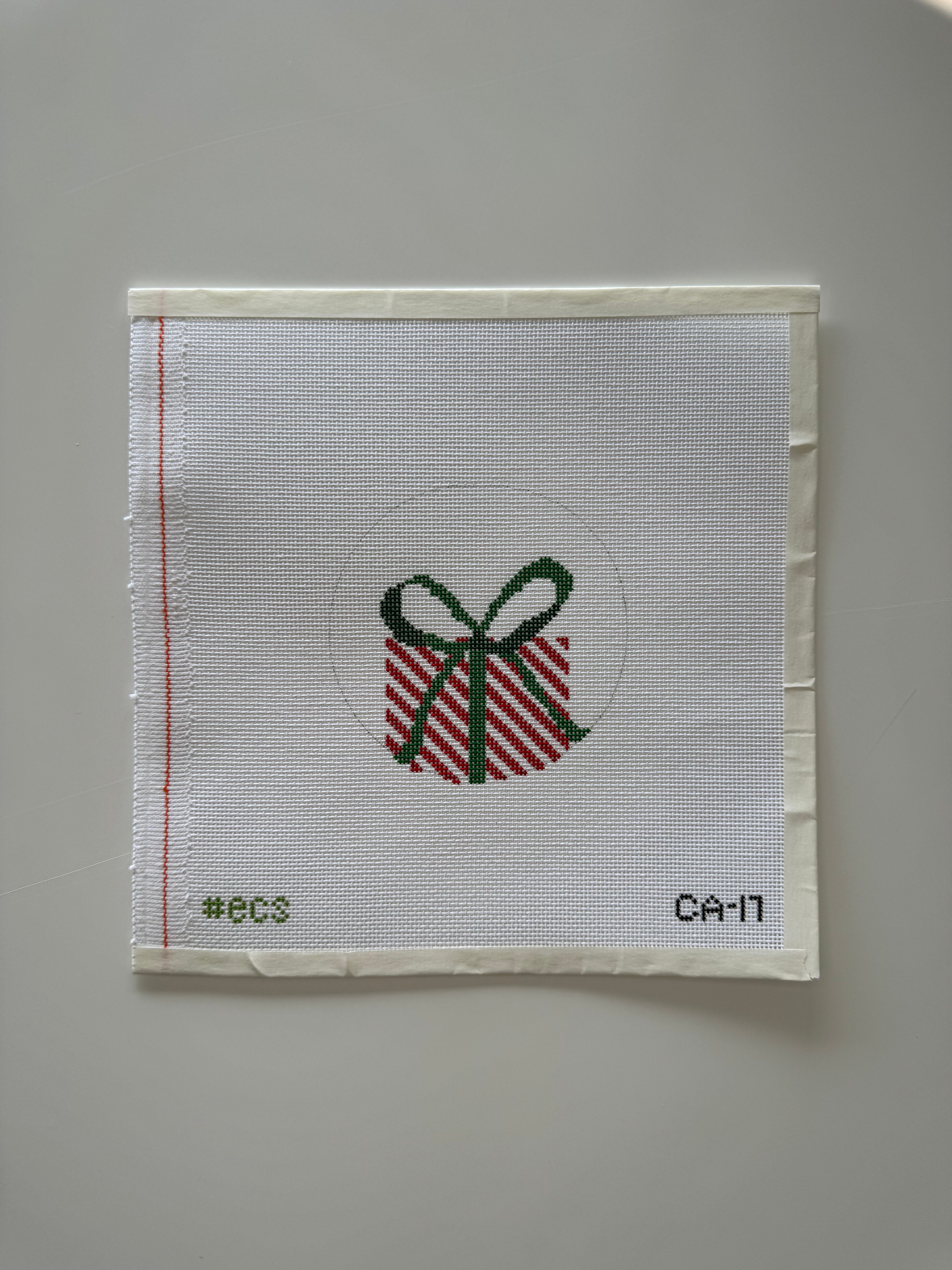 Card Art Ornament - Striped Gift Canvas