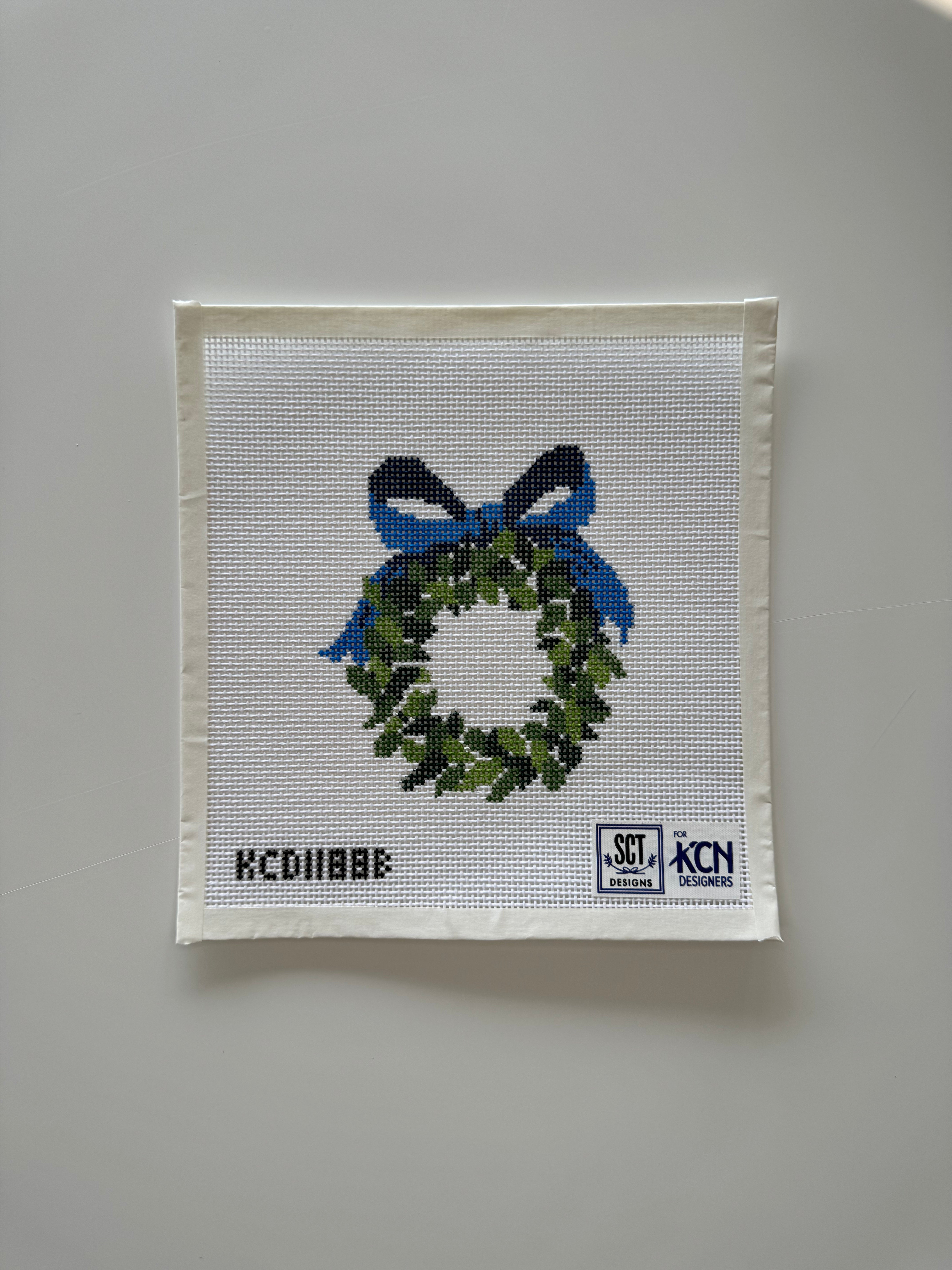 Monogramable Wreath - Blue Canvas