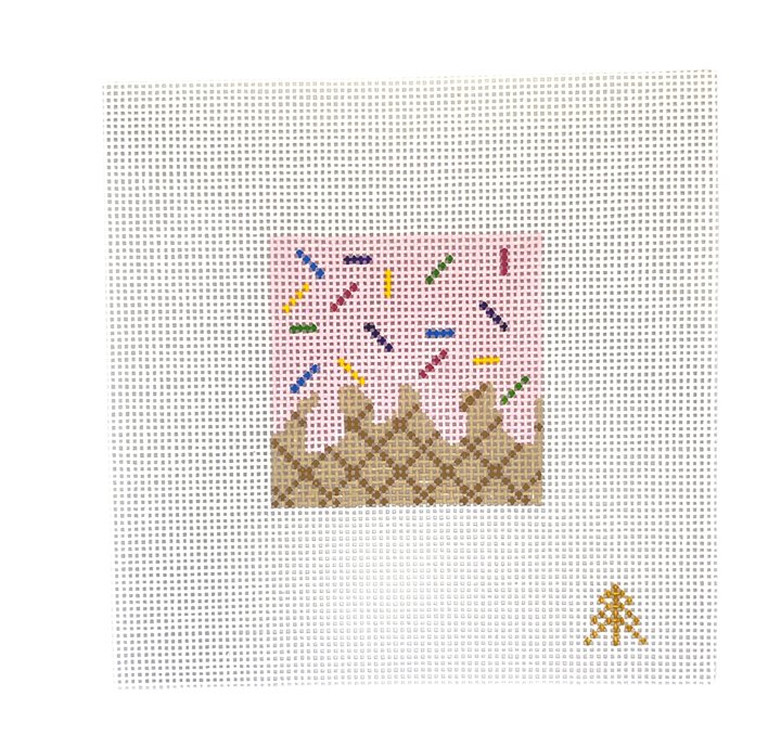 Ice Cream Needlepoint Canvas Insert for Can Cozy