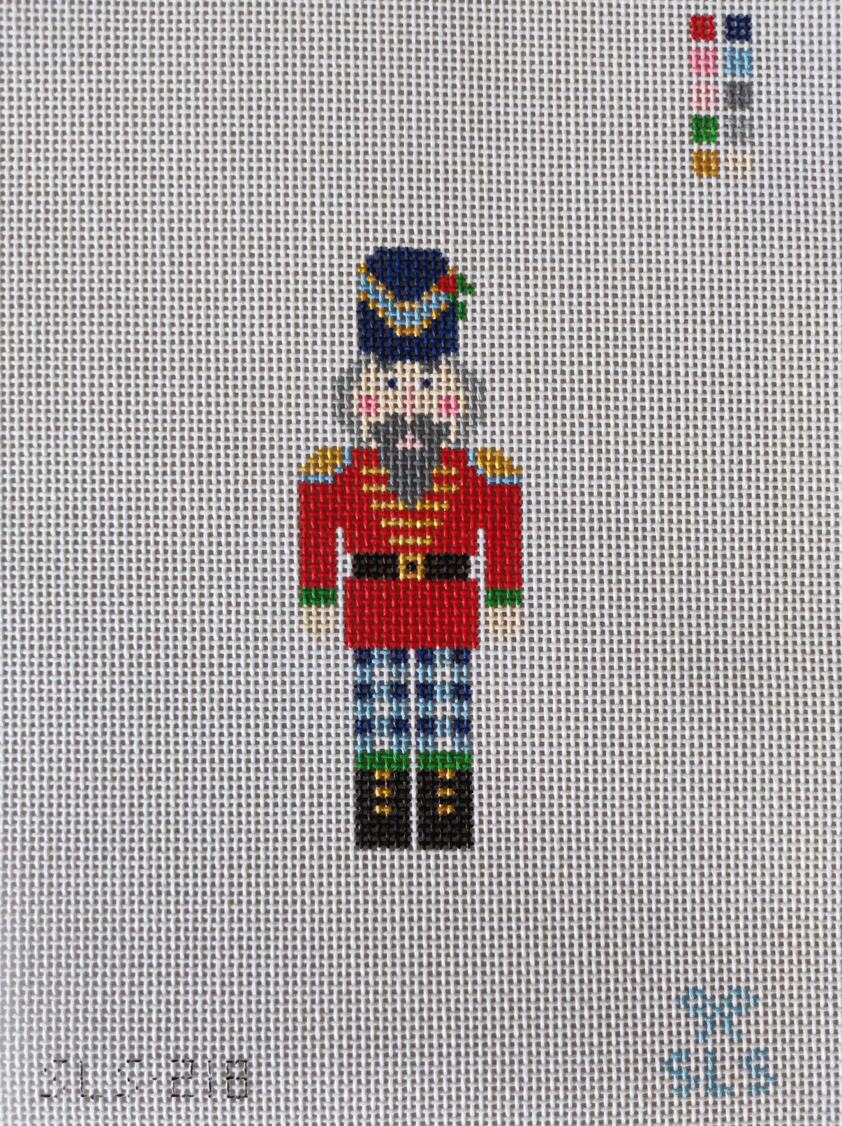 Gingham Nutcracker, Blue Pants Canvas