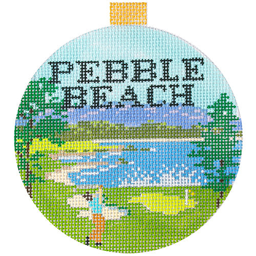 Sporting Round Canvas - Pebble Beach