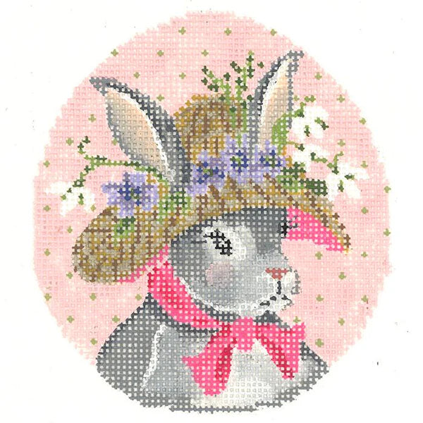 Miss Snowdrop Violet Bunny Egg Canvas
