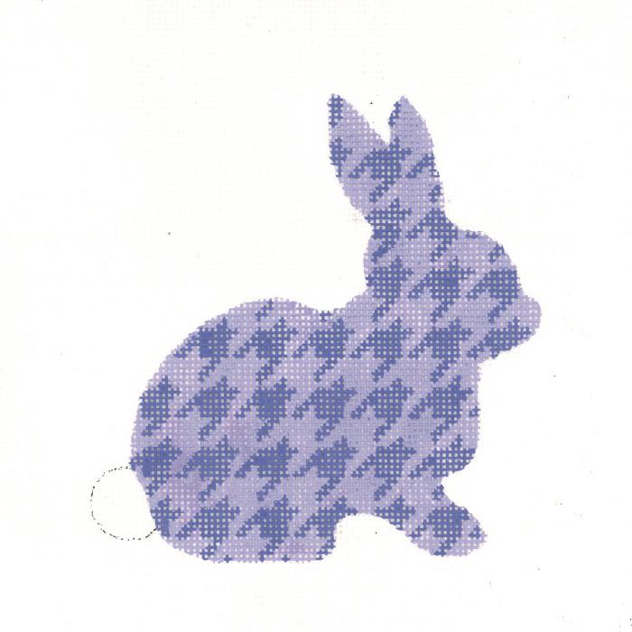 Lilac Houndstooth Bunny Canvas