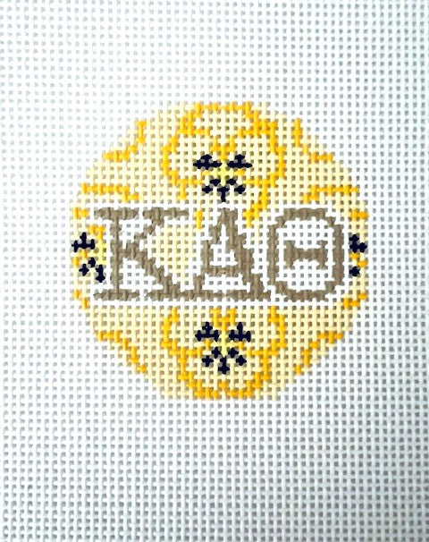 Mini Floral Round - Kappa Alpha Theta Canvas
