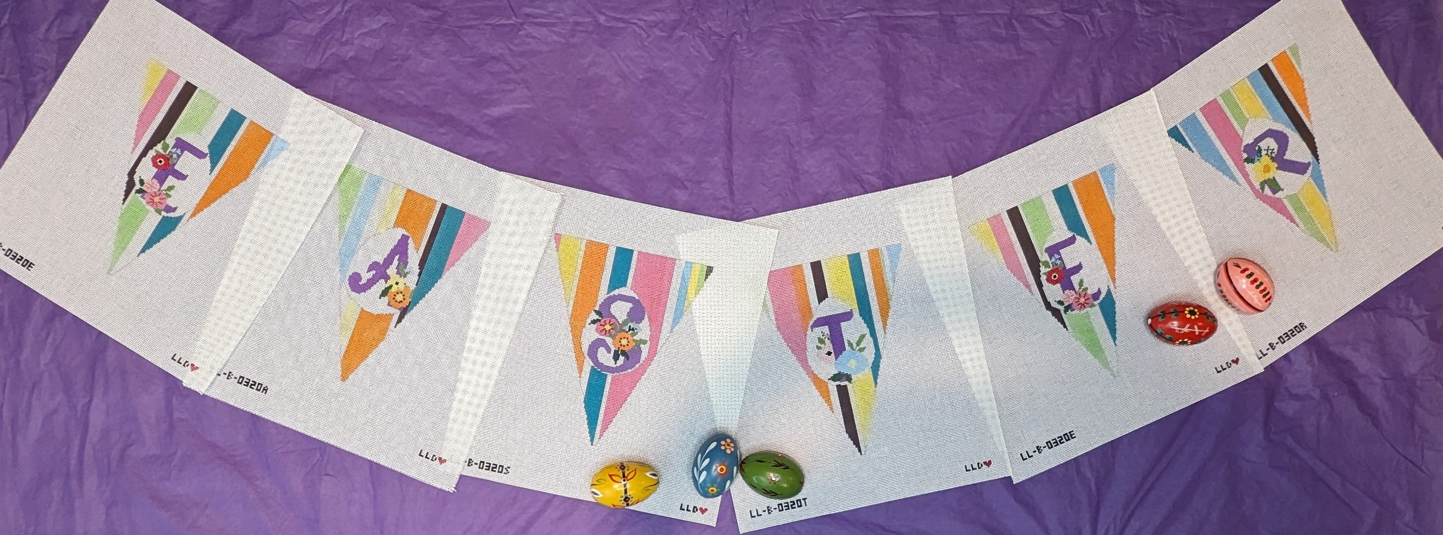 EASTER Garland -- 6 Individual Canvases