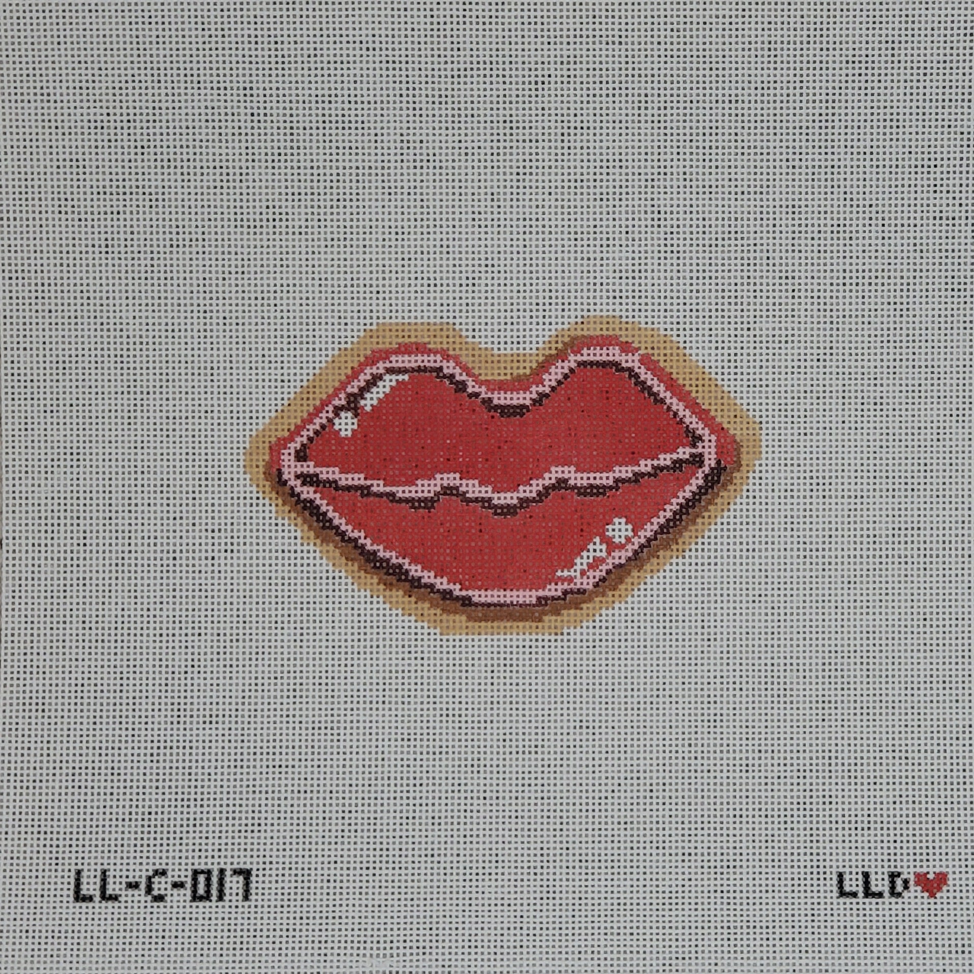 Lips (Bargello Lips) Cookie w/Stitch Guide