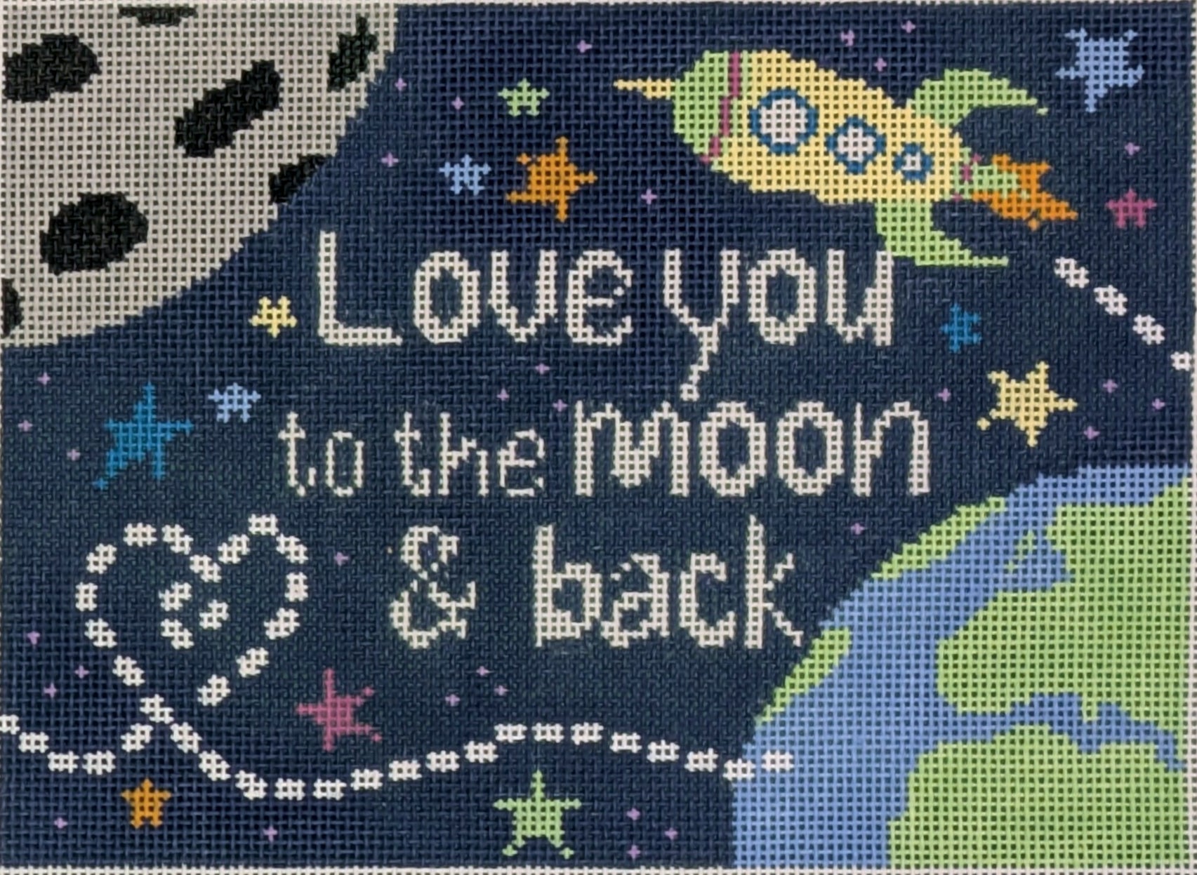Moon and Back Pillow Canvas