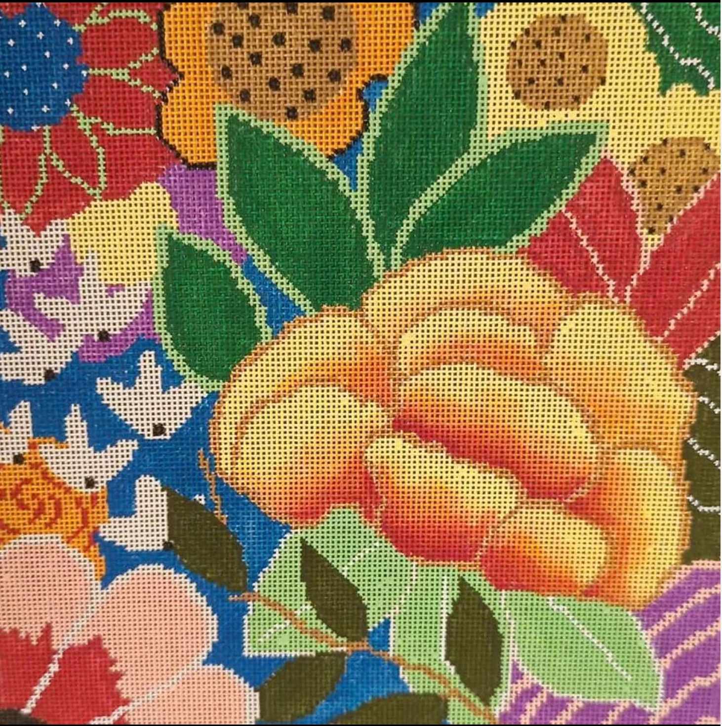 Rainbow Floral Square Pillow 13
