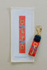 Key Keychain Canvas - Coral & Blue
