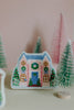 Christmas Village Pink House Canvas (13 Mesh)