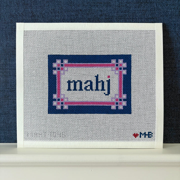 Floral Corner Mahjong Insert - Navy Pink Lilac