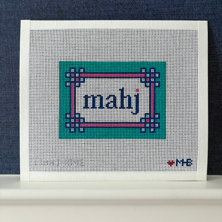 Floral Corner Mahjong Insert - Teal Pink