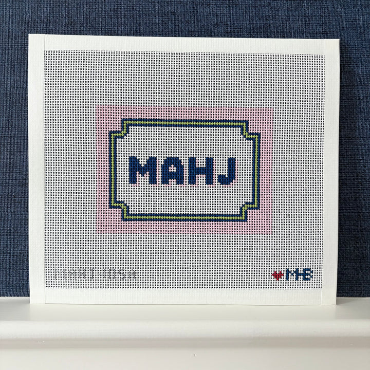 Bracket Frame Mahjong Insert - Pink Navy Citron