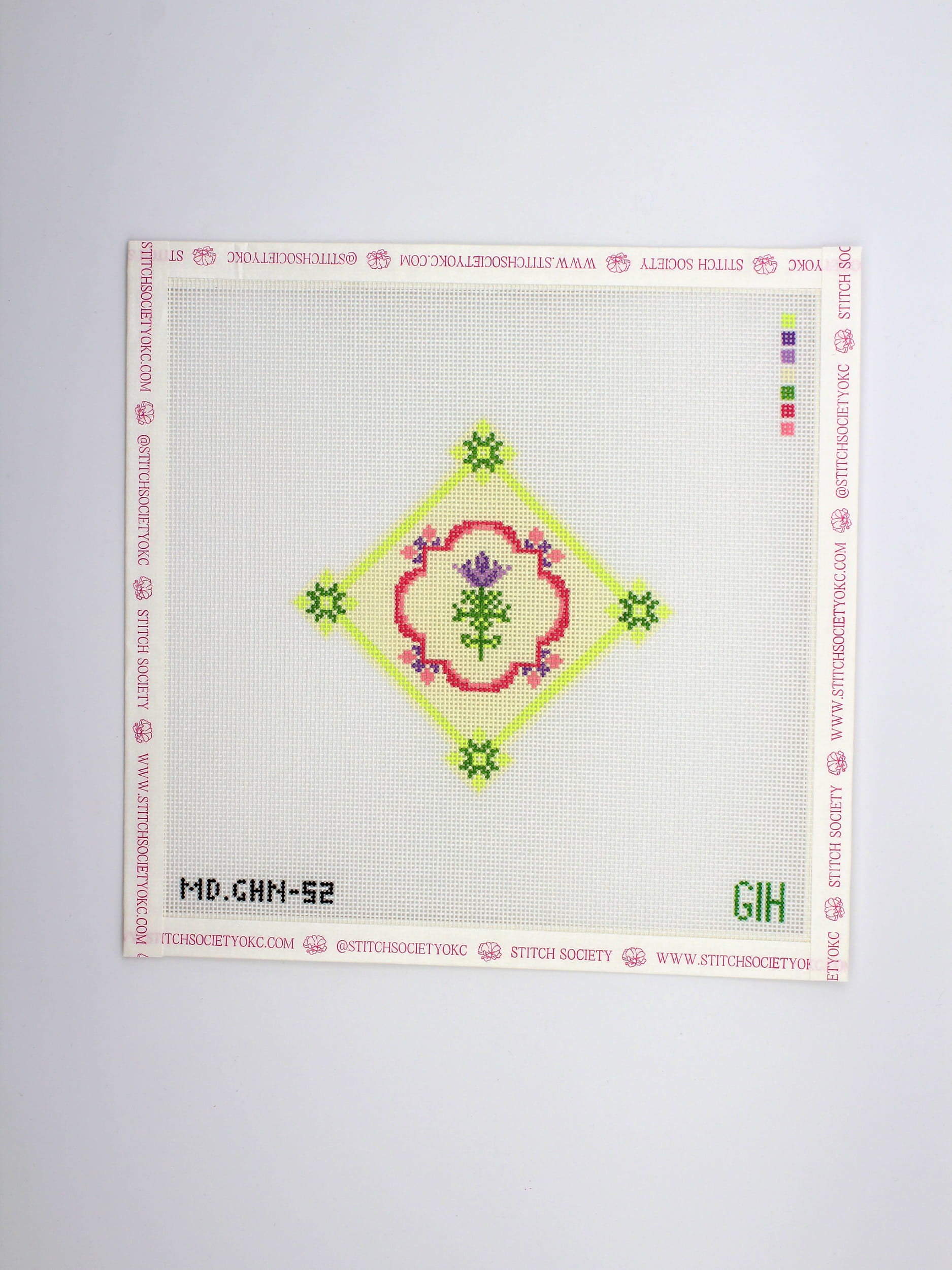 Green Heart Needlepoint: Floral Tile