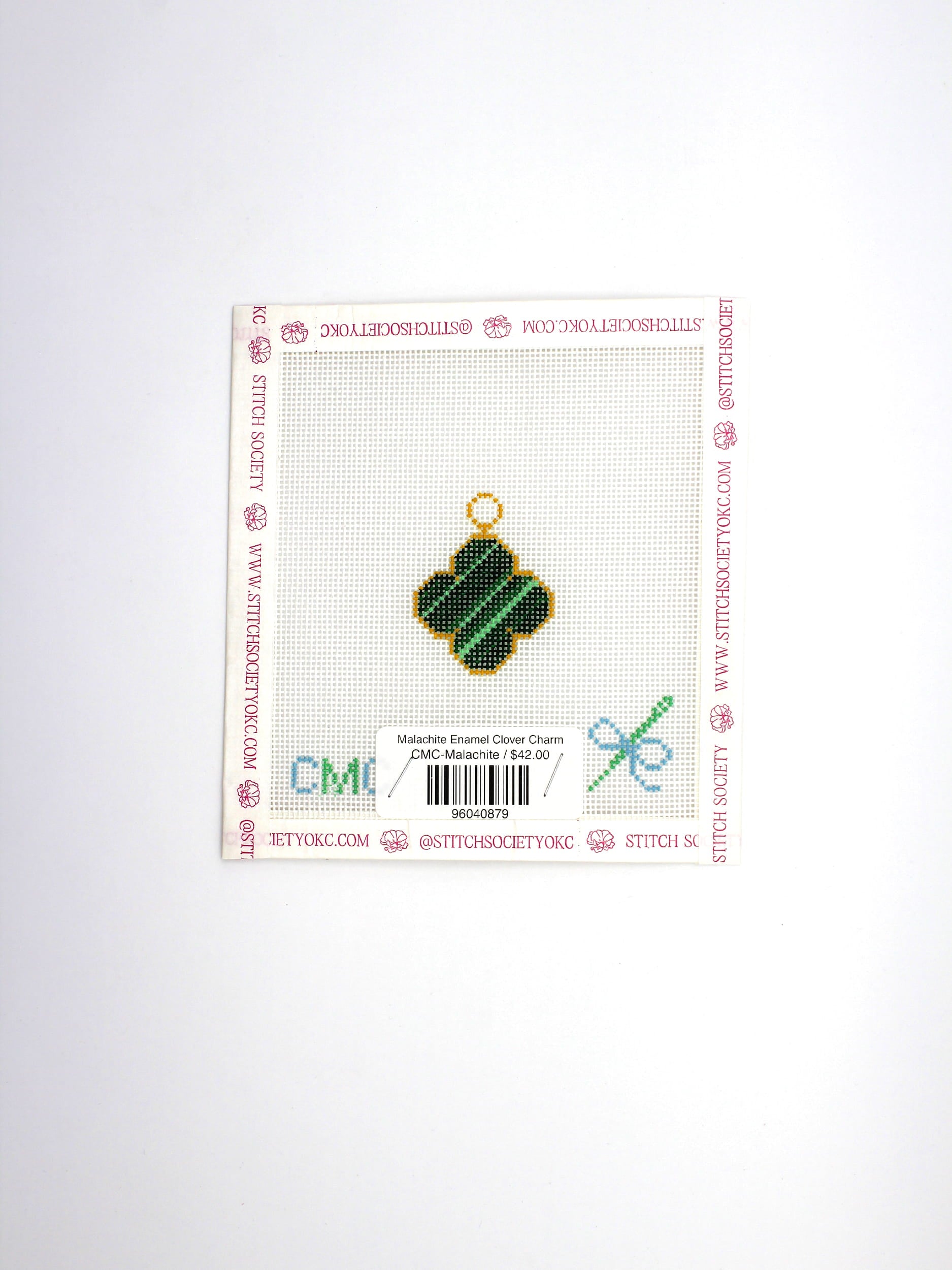 Malachite Enamel Clover Charm