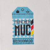 Munich Retro Travel Tag Needlepoint Canvas
